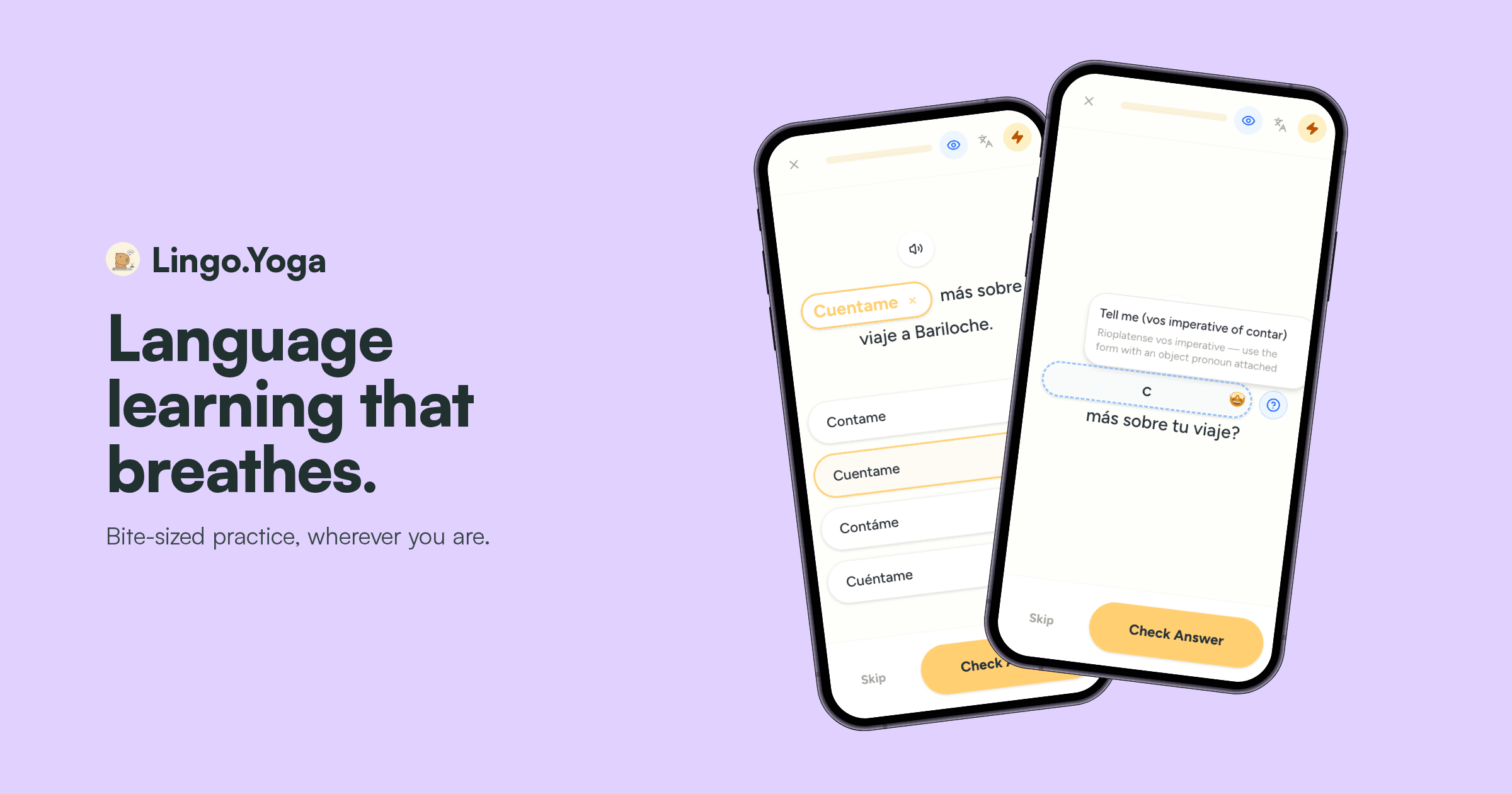 Lingo.Yoga - holistic language learning without the streaks