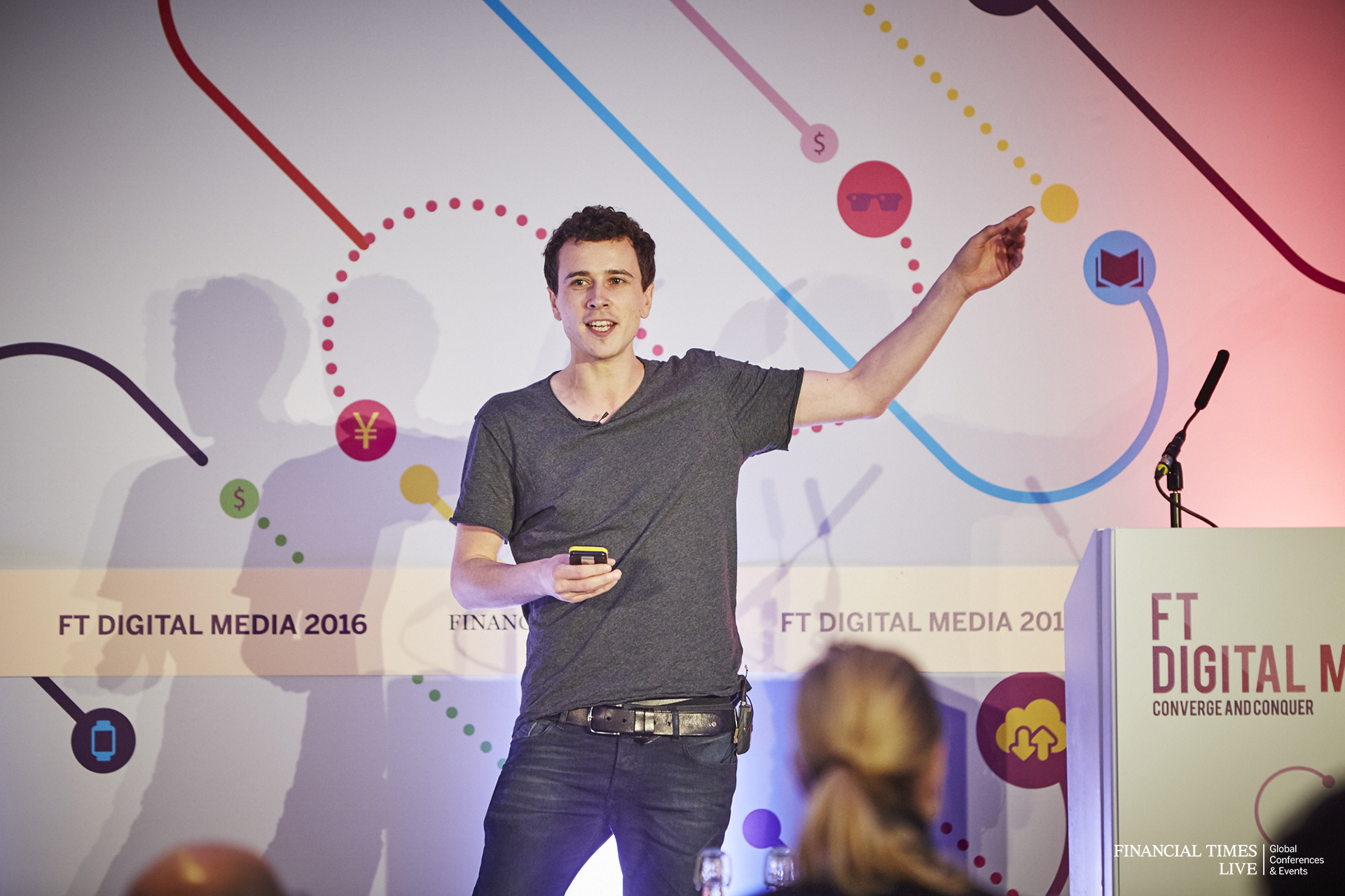 Nicholas Oliver speaking at Financial Times
